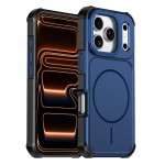 Soft-Touch Solid-Color 2-in-1 PC + TPU Magnetic Shockproof Case for iPhone 17 Pro Max - Blue