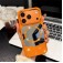 Mirror-Finish Rhinestone TPU + PC Magnetic Case for iPhone 17 Pro Max - Orange