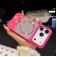 Mirror-Finish Rhinestone TPU + PC Magnetic Case for iPhone 17 Pro Max - Rose Red