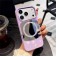 Mirror-Finish Rhinestone TPU + PC Magnetic Case for iPhone 17 Pro Max - Purple