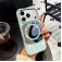Mirror-Finish Rhinestone TPU + PC Magnetic Case for iPhone 17 Pro Max - Blue