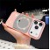 Mirror-Finish Rhinestone TPU + PC Magnetic Case for iPhone 17 Pro Max - Pink