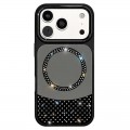 Mirror-Finish Rhinestone TPU + PC Magnetic Case for iPhone 17 Pro Max - Black