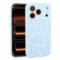Leopard-Pattern Liquid Silicone Case with Separate Camera Openings for iPhone 17 Pro Max - Sky Blue
