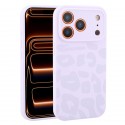 Leopard-Pattern Liquid Silicone Case with Separate Camera Openings for iPhone 17 Pro Max - Lilac Purple