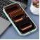 Leopard-Pattern Liquid Silicone Case with Separate Camera Openings for iPhone 17 Pro Max - Light Cyan