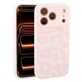 Leopard-Pattern Liquid Silicone Case with Separate Camera Openings for iPhone 17 Pro Max - Dusty Pink