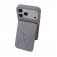 PU Leather + TPU Card Wallet Case with Kickstand for iPhone 17 Pro Max - Grey