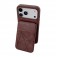 PU Leather + TPU Card Wallet Case with Kickstand for iPhone 17 Pro Max - Coffee