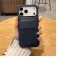 PU Leather + TPU Card Wallet Case with Kickstand for iPhone 17 Pro Max - Blue