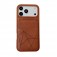PU Leather + TPU Card Wallet Case with Kickstand for iPhone 17 Pro Max - Brown