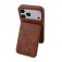 PU Leather + TPU Card Wallet Case with Kickstand for iPhone 17 Pro Max - Brown