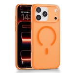 Frosted Dot-Texture PC + TPU Magnetic Case for iPhone 17 Pro Max - Orange