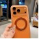 Soft-Touch PC + TPU Hybrid Magnetic Case with 360° Ring Stand for iPhone 17 Pro Max - Blue