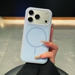 Soft-Touch Two-Tone Liquid Silicone MagSafe-Compatible Case for iPhone 17 Pro Max - Sky Blue
