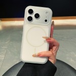 Soft-Touch Two-Tone Liquid Silicone MagSafe-Compatible Case for iPhone 17 Pro Max - White