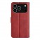 PU Leather + TPU Wallet Folio Case with Dual Magnetic Buckle and Stand for iPhone 17 Pro Max - Red