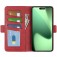 PU Leather + TPU Wallet Folio Case with Dual Magnetic Buckle and Stand for iPhone 17 Pro Max - Red