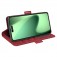 PU Leather + TPU Wallet Folio Case with Dual Magnetic Buckle and Stand for iPhone 17 Pro Max - Red