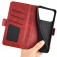 PU Leather + TPU Wallet Folio Case with Dual Magnetic Buckle and Stand for iPhone 17 Pro Max - Red