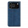 Retro PU Leather + TPU Wallet Stand Case for iPhone 17 Pro Max - Dark Blue