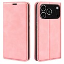 Retro PU Leather + TPU Wallet Stand Case for iPhone 17 Pro Max - Pink