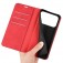 Retro PU Leather + TPU Wallet Stand Case for iPhone 17 Pro Max - Red