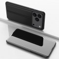 Electroplated Mirror Flip Leather Case with Stand for iPhone 17 Pro Max - Black
