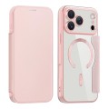 PU Leather + TPU RFID-Shielding MagSafe-Compatible Wallet Case with Stand for iPhone 17 Pro Max - Pink