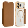 PU Leather + TPU RFID-Shielding MagSafe-Compatible Wallet Case with Stand for iPhone 17 Pro Max - Brown