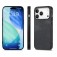 Vintage Leather-Texture PC + TPU Hybrid Back-Cover Case for iPhone 17 Pro Max - Black