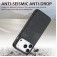Vintage Leather-Texture PC + TPU Hybrid Back-Cover Case for iPhone 17 Pro Max - Black