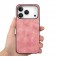 Vintage Leather-Texture PC + TPU Hybrid Back-Cover Case for iPhone 17 Pro Max - Pink