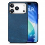 Vintage Leather-Texture PC + TPU Hybrid Back-Cover Case for iPhone 17 Pro Max - Blue
