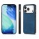 Vintage Leather-Texture PC + TPU Hybrid Back-Cover Case for iPhone 17 Pro Max - Blue