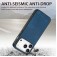 Vintage Leather-Texture PC + TPU Hybrid Back-Cover Case for iPhone 17 Pro Max - Blue