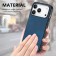 Vintage Leather-Texture PC + TPU Hybrid Back-Cover Case for iPhone 17 Pro Max - Blue