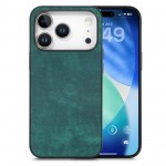 Vintage Leather-Texture PC + TPU Hybrid Back-Cover Case for iPhone 17 Pro Max - Green