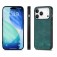Vintage Leather-Texture PC + TPU Hybrid Back-Cover Case for iPhone 17 Pro Max - Green