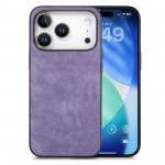 Vintage Leather-Texture PC + TPU Hybrid Back-Cover Case for iPhone 17 Pro Max - Purple