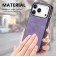Vintage Leather-Texture PC + TPU Hybrid Back-Cover Case for iPhone 17 Pro Max - Purple
