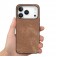 Vintage Leather-Texture PC + TPU Hybrid Back-Cover Case for iPhone 17 Pro Max - Brown