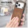 Vintage Leather-Texture PC + TPU Hybrid Back-Cover Case for iPhone 17 Pro Max - Brown