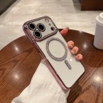 Rhinestone-Accented MagSafe-Compatible TPU Case for iPhone 17 Pro Max - Pink
