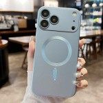 Metallic-Paint TPU MagSafe-Compatible Case with Lens Film for iPhone 17 Pro Max - Sierra Blue