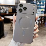 Metallic-Paint TPU MagSafe-Compatible Case with Lens Film for iPhone 17 Pro Max - Gray