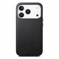 PC + TPU + PU Electroplated MagSafe-Compatible Case with Metal Buttons for iPhone 17 Pro Max - Black