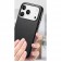 PC + TPU + PU Electroplated MagSafe-Compatible Case with Metal Buttons for iPhone 17 Pro Max - Black