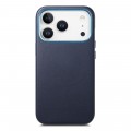 PC + TPU + PU Electroplated MagSafe-Compatible Case with Metal Buttons for iPhone 17 Pro Max - Dark Blue