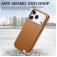 PC + TPU + PU Electroplated MagSafe-Compatible Case with Metal Buttons for iPhone 17 Pro Max - Brown
